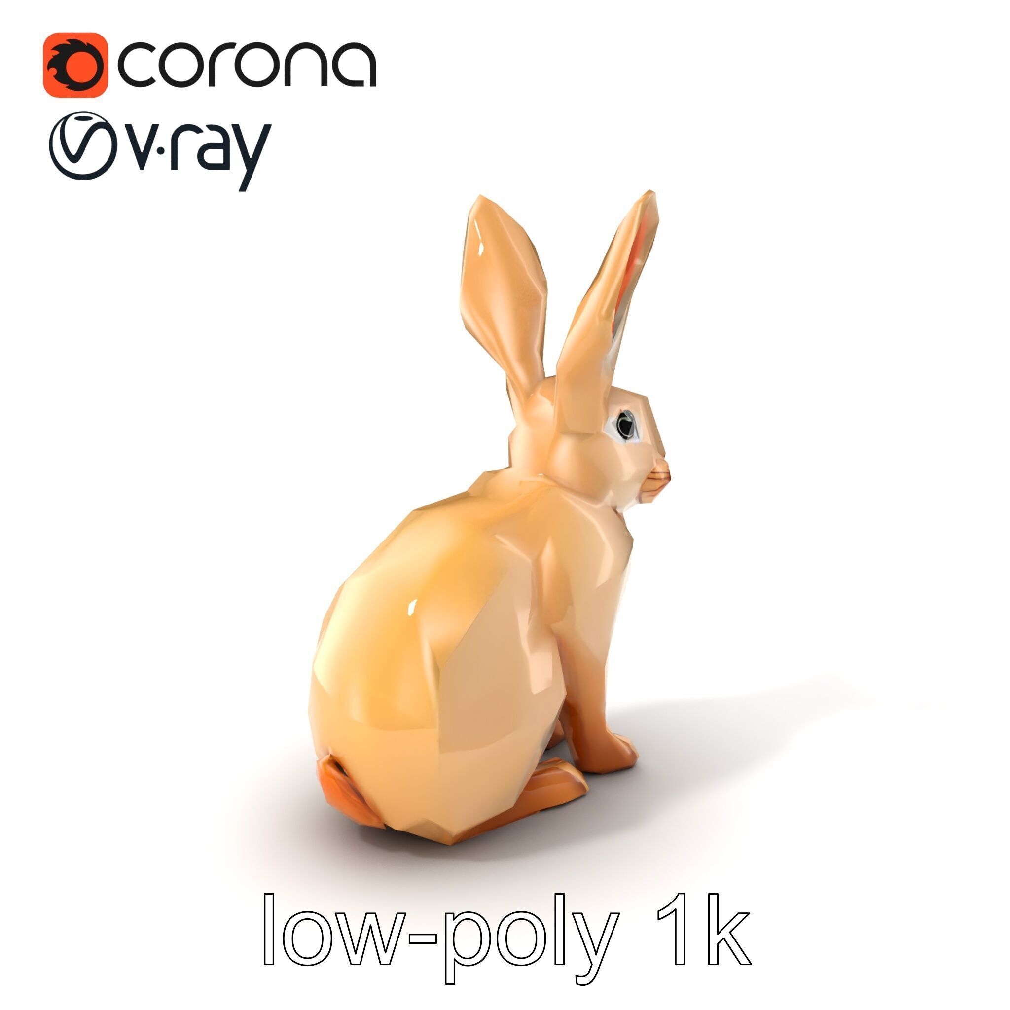 Polygonal Hare Geometric Sculpture model pack Texture_5