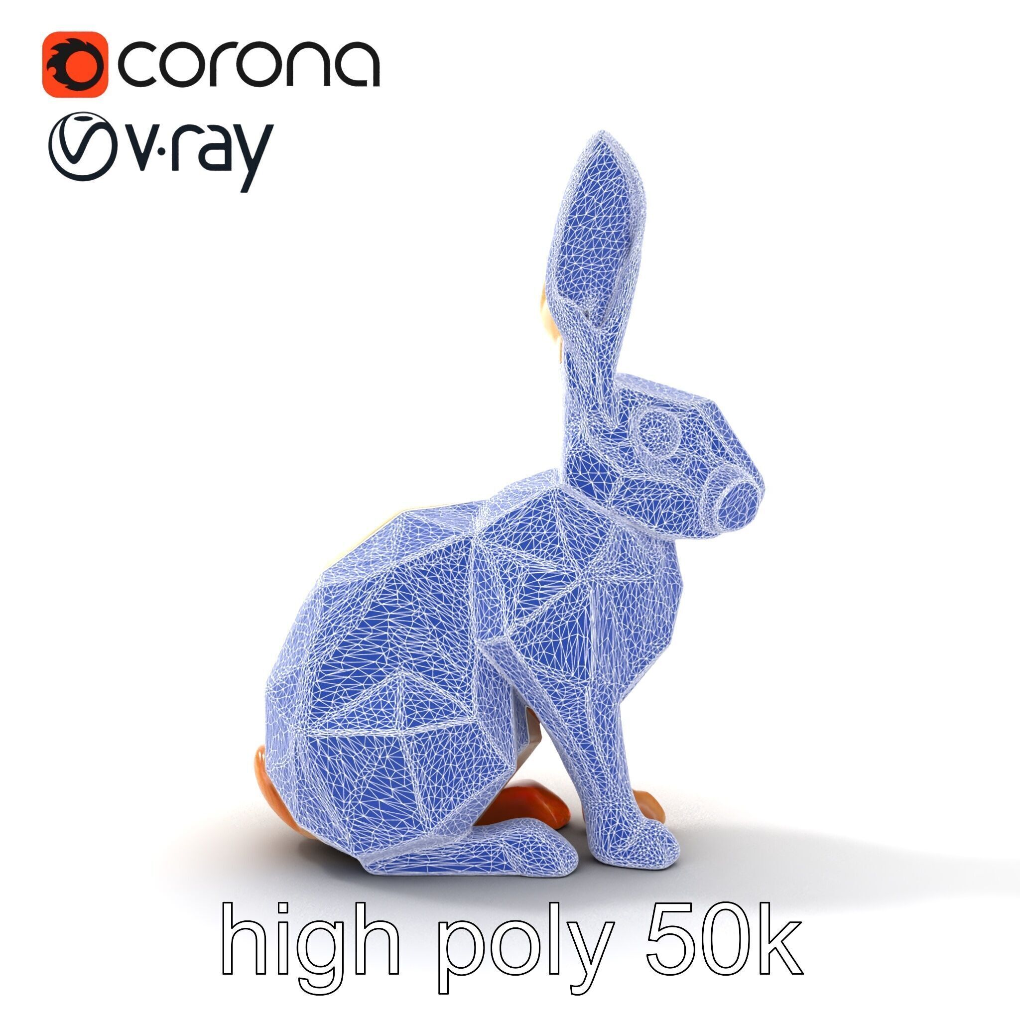 Polygonal Hare Geometric Sculpture model pack Texture_31