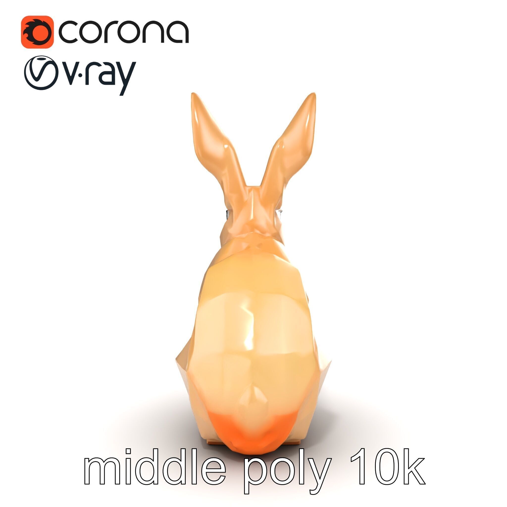 Polygonal Hare Geometric Sculpture model pack Texture_29