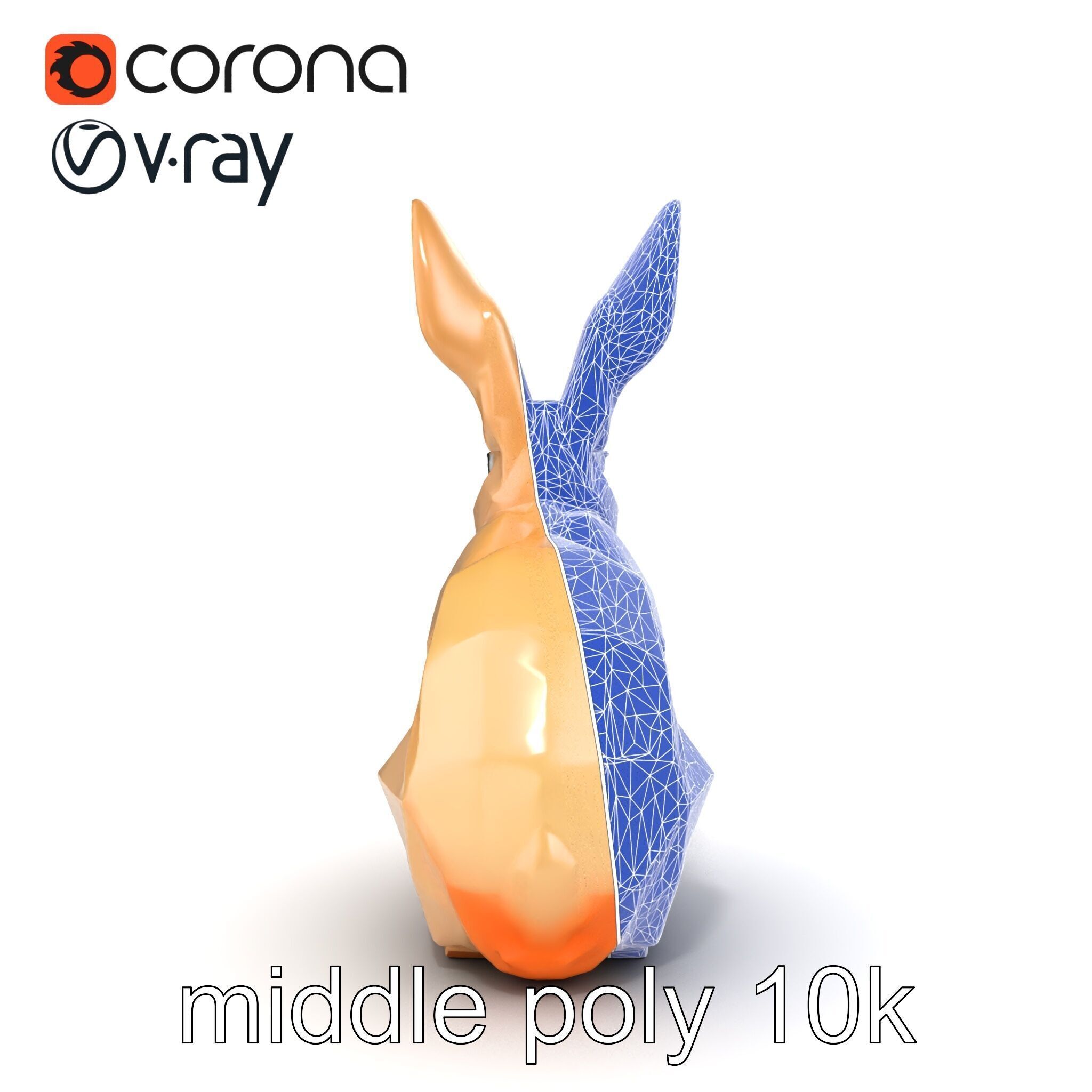 Polygonal Hare Geometric Sculpture model pack Texture_30