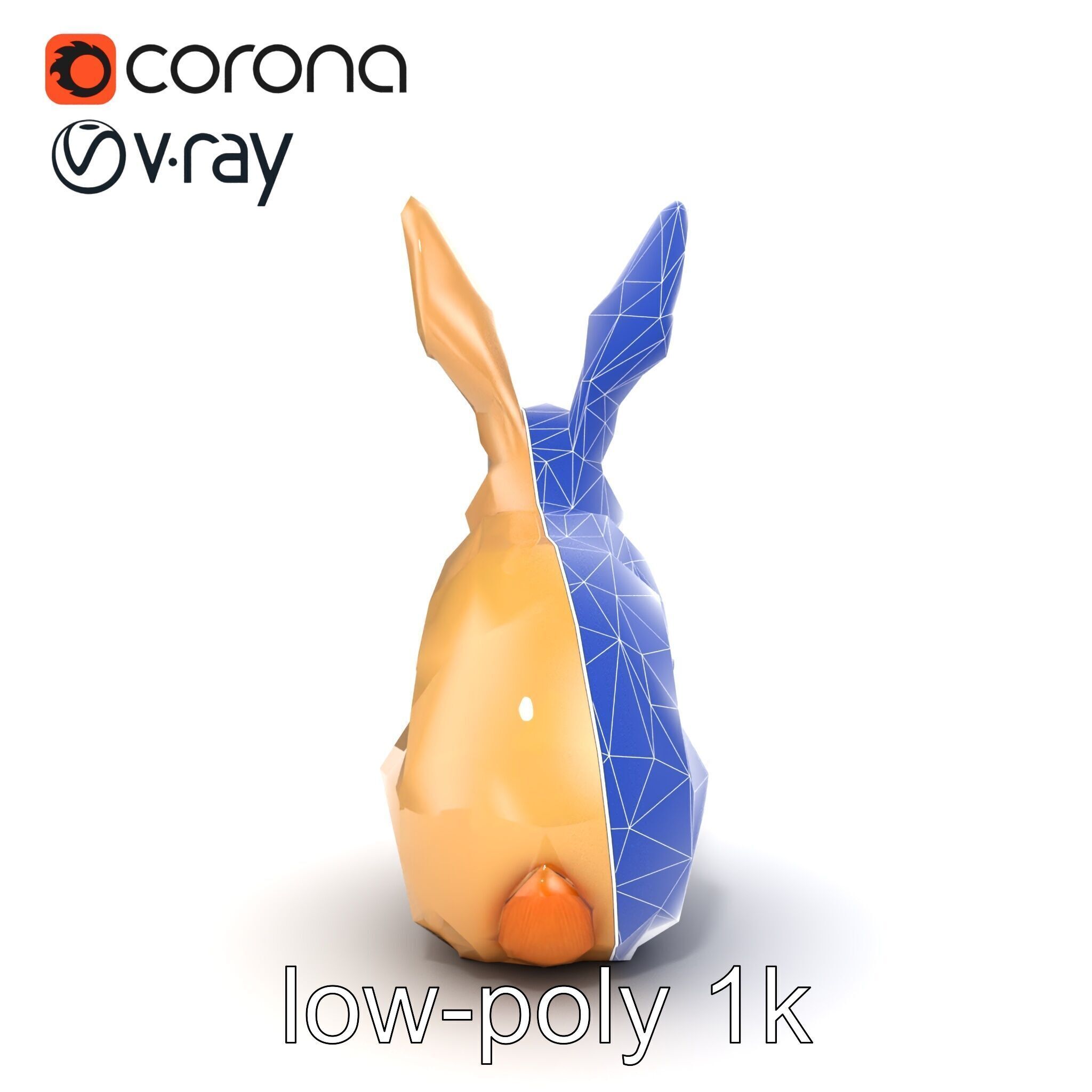 Polygonal Hare Geometric Sculpture model pack Texture_18
