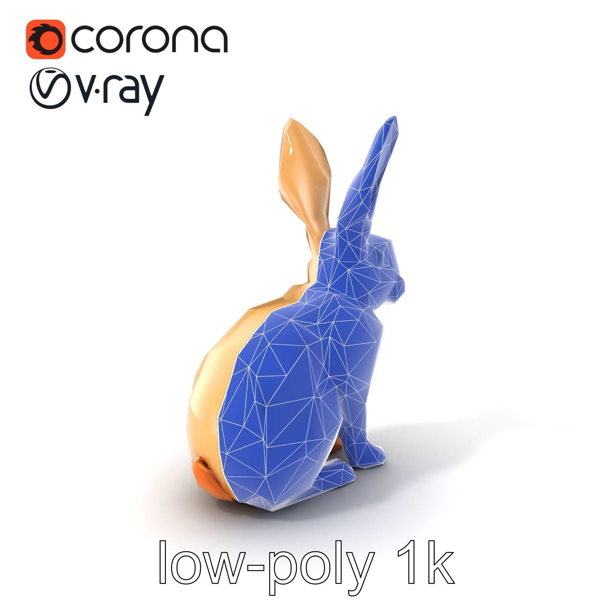 Polygonal Hare Geometric Sculpture model pack Texture_7