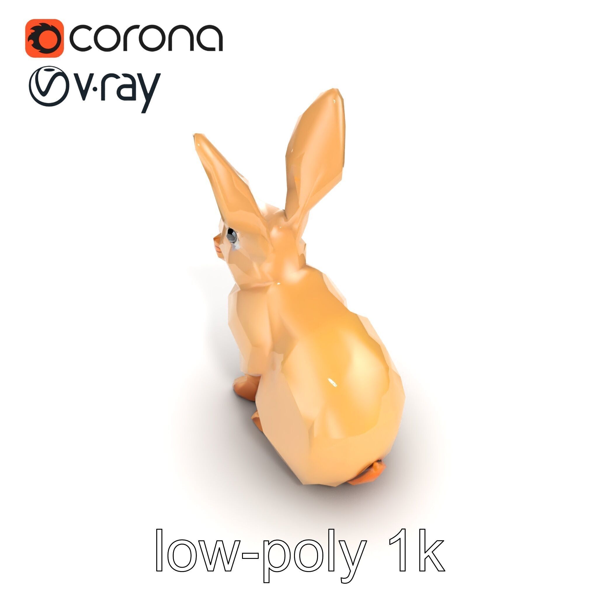 Polygonal Hare Geometric Sculpture model pack Texture_25