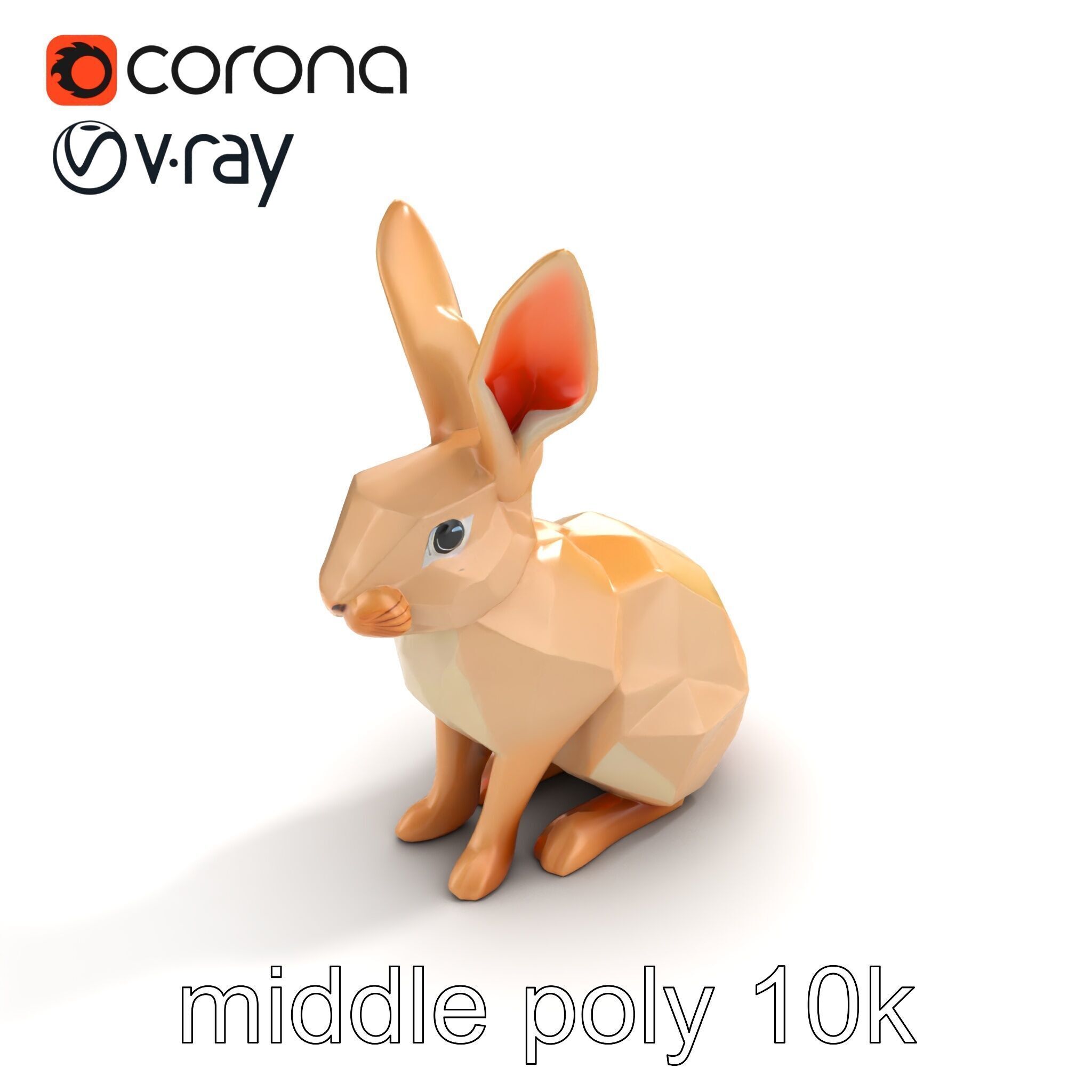 Polygonal Hare Geometric Sculpture model pack Texture_8