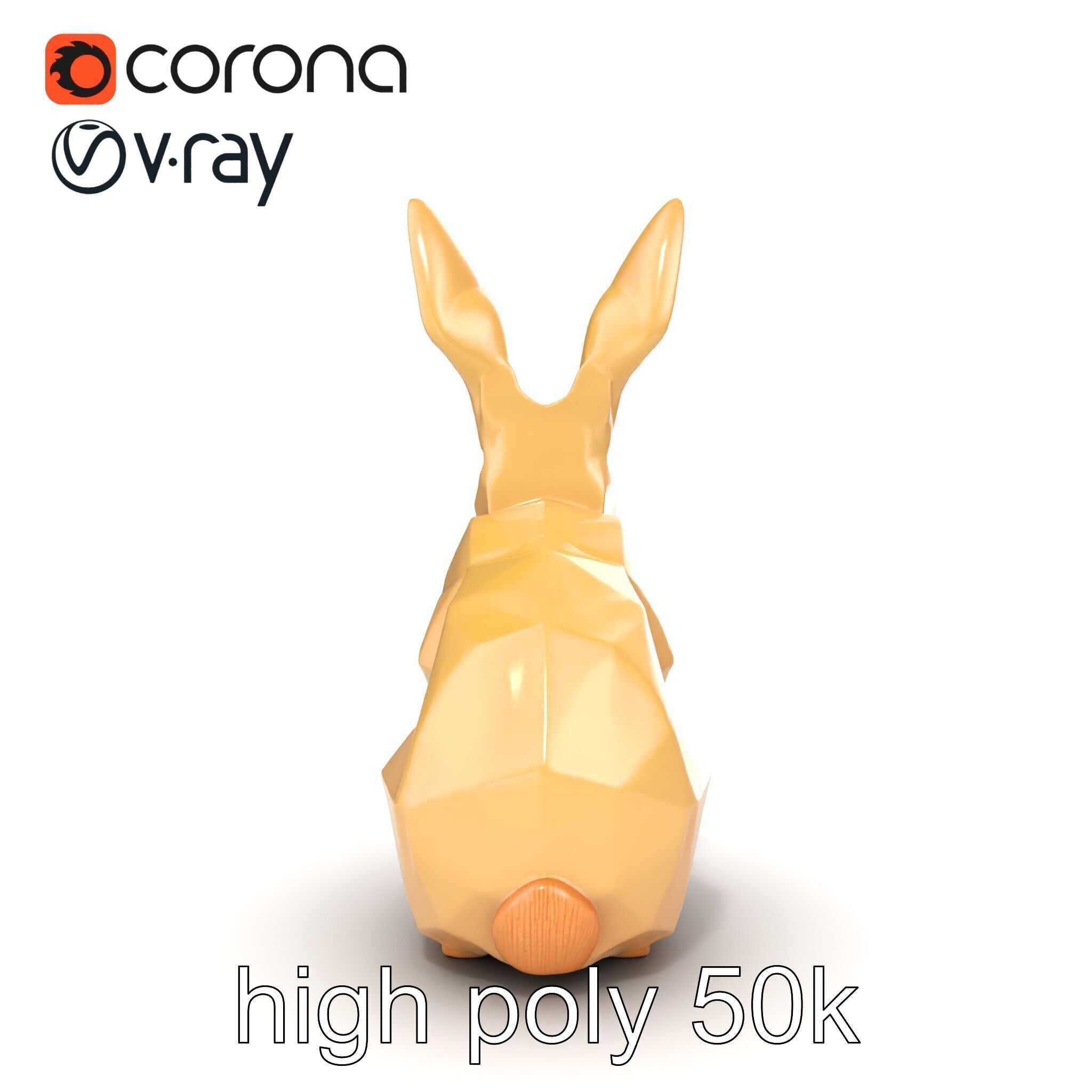 Polygonal Hare Geometric Sculpture model pack Texture_27