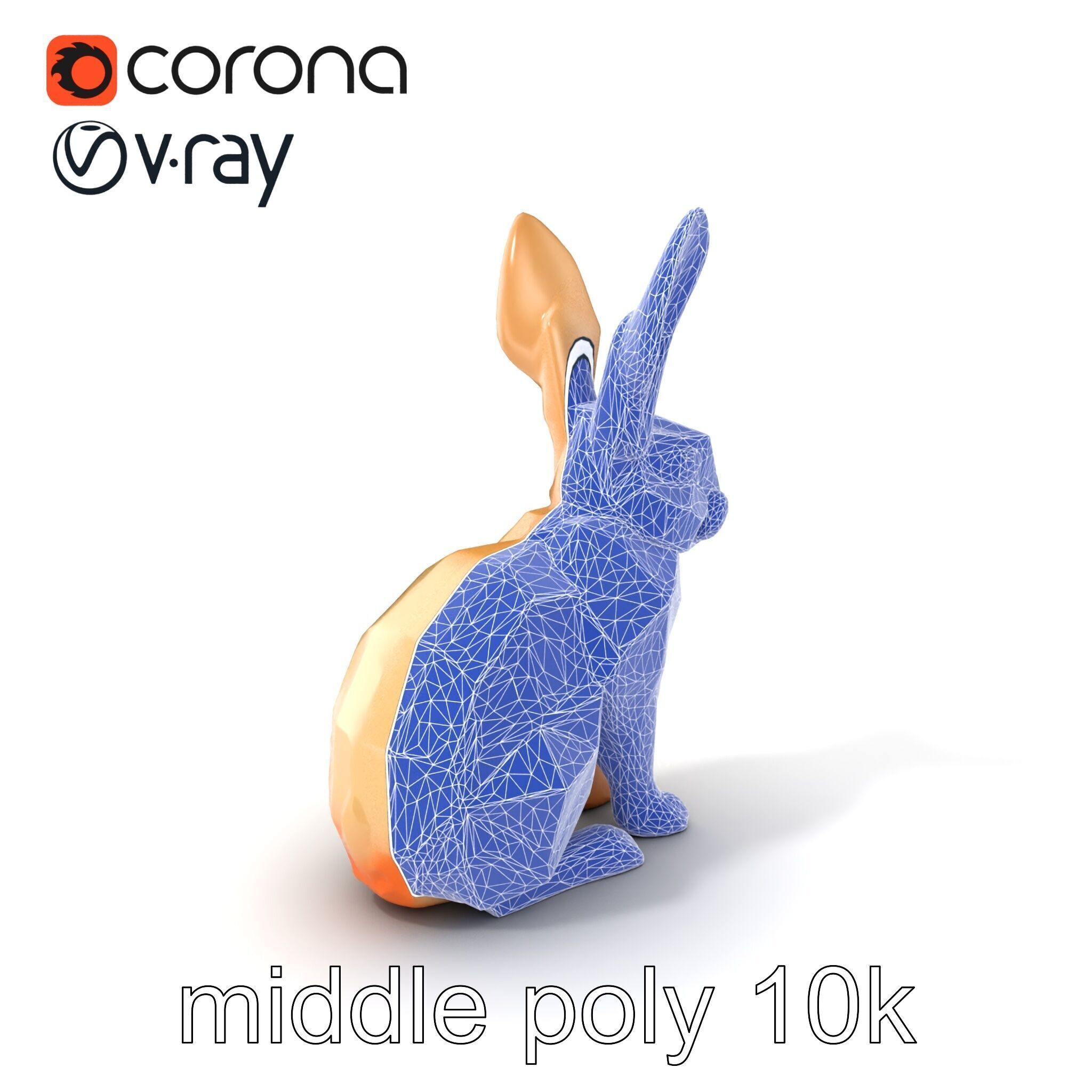 Polygonal Hare Geometric Sculpture model pack Texture_6