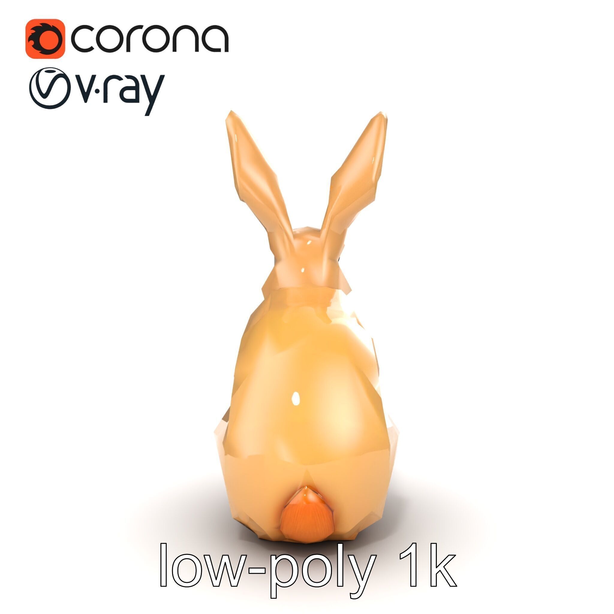 Polygonal Hare Geometric Sculpture model pack Texture_21