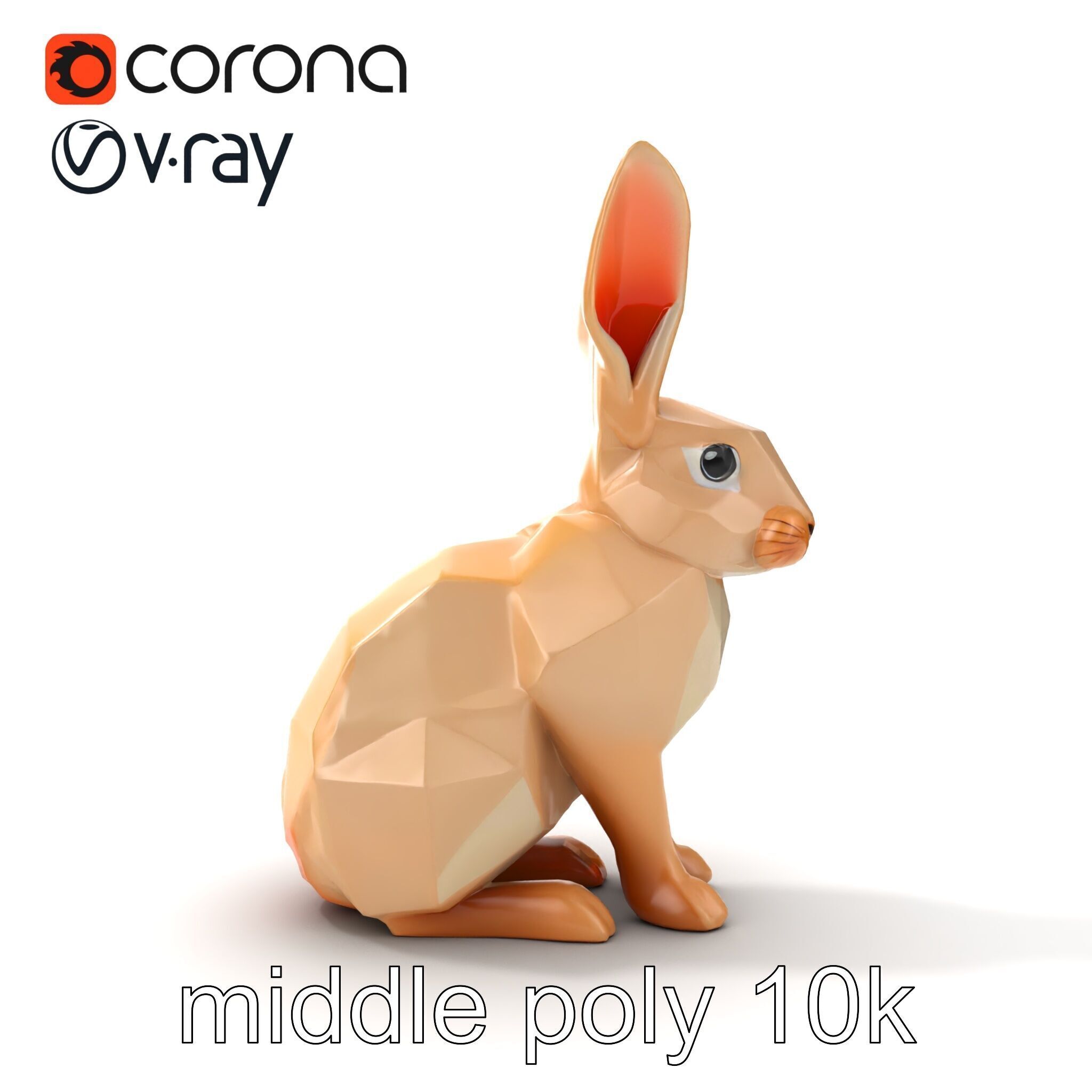 Polygonal Hare Geometric Sculpture model pack Texture_28