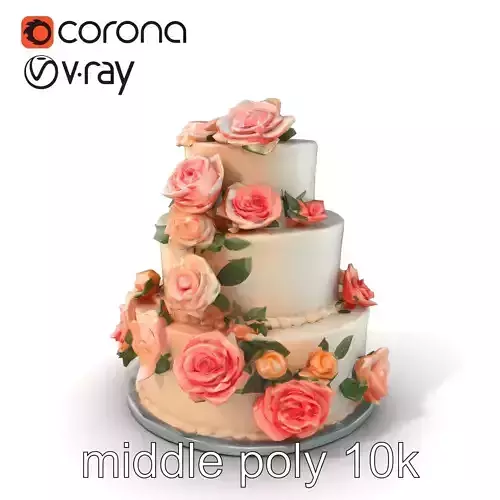 Floral Cake Tiered Model Pack