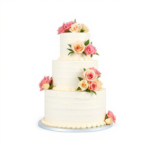 ThreeTier Wedding Cake with Flowers model pack Low-poly 3D model 4