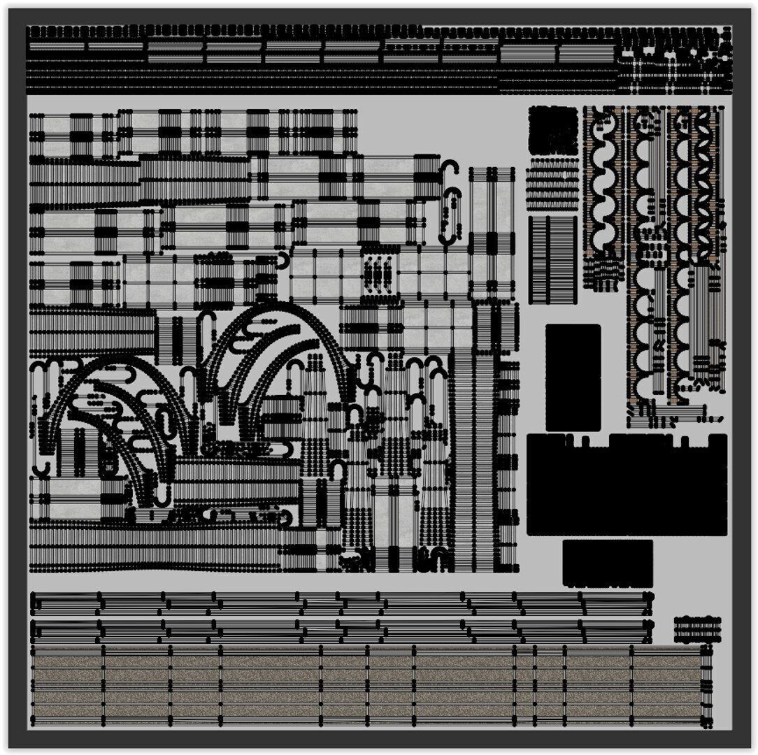 Viaduct with passenger and cargo train II 3D model_11
