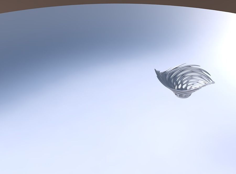 Bowl wide with smooth cuts and uneven top edge wavy top 3D print model_3