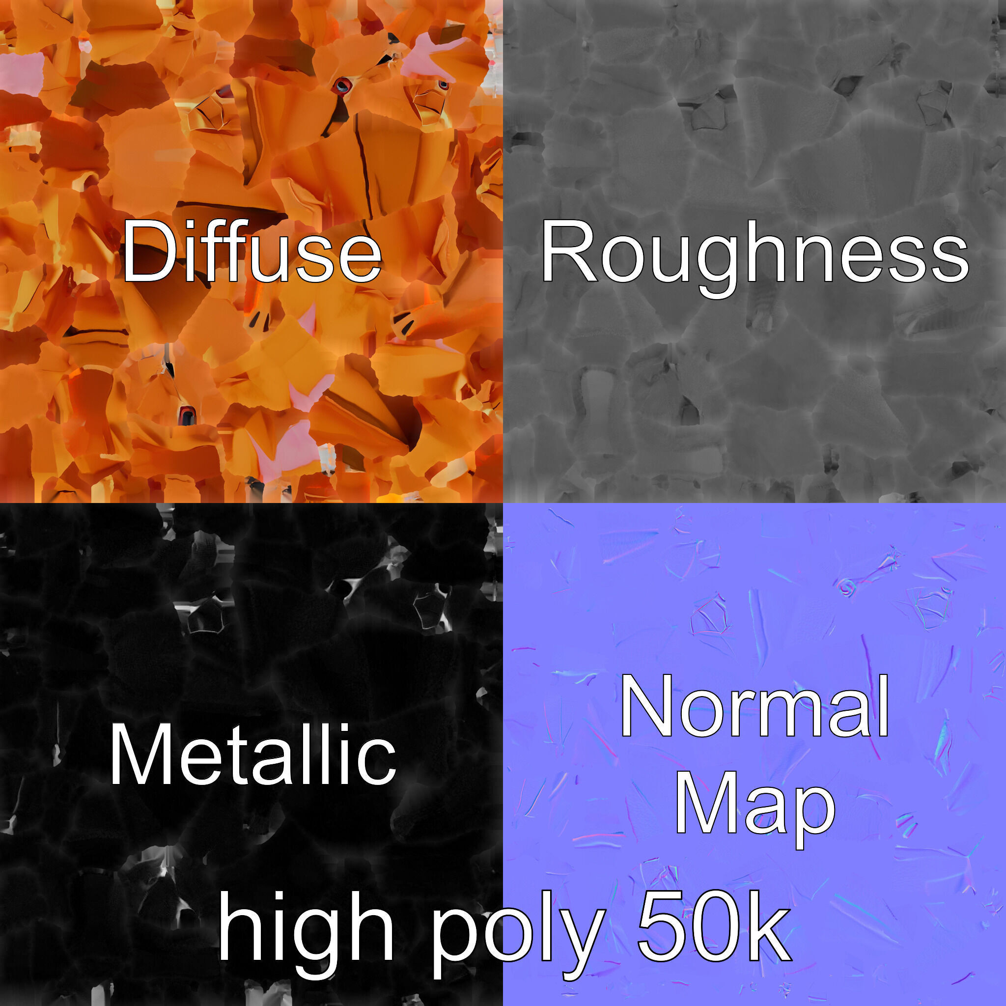 Geometric Copper Hare Sculpture model pack Low-poly 3D model_3