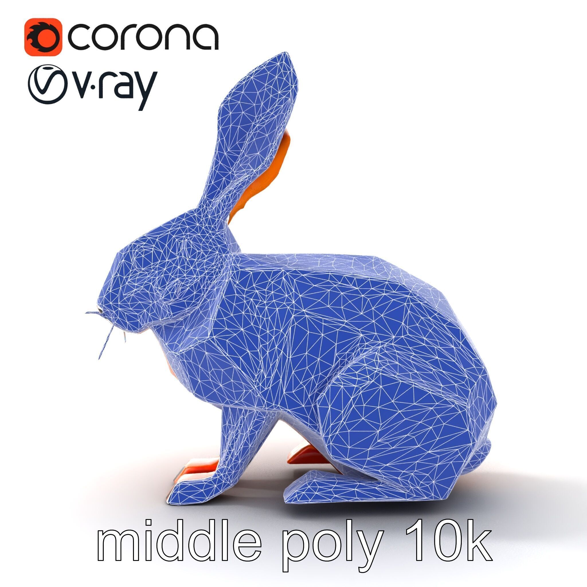 Geometric Copper Hare Sculpture model pack Low-poly 3D model_28