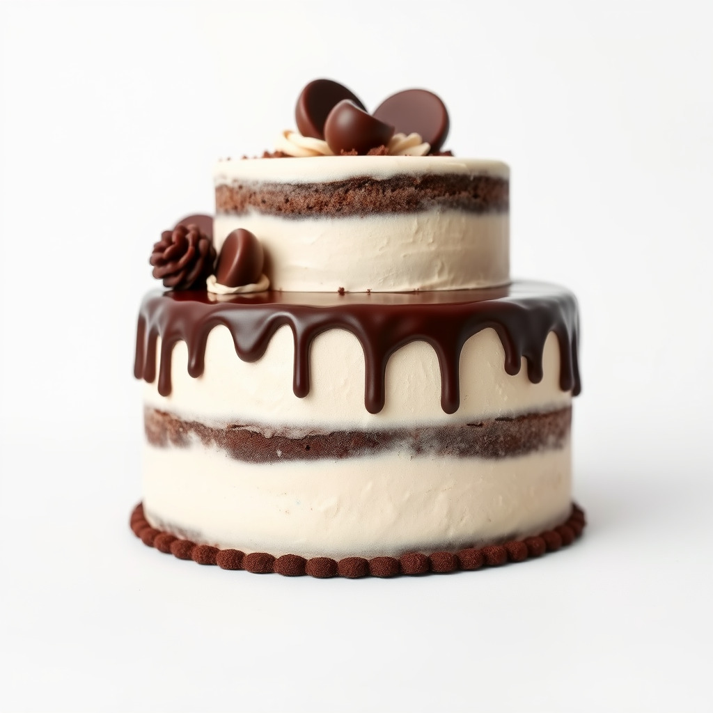 TwoTier Chocolate Cake with Glaze and Decorations model pack Low-poly 3D model_4