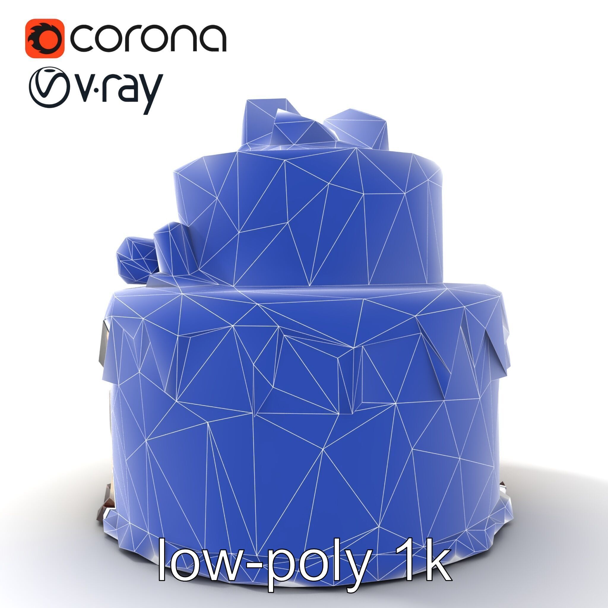 TwoTier Chocolate Cake with Glaze and Decorations model pack Low-poly 3D model_30