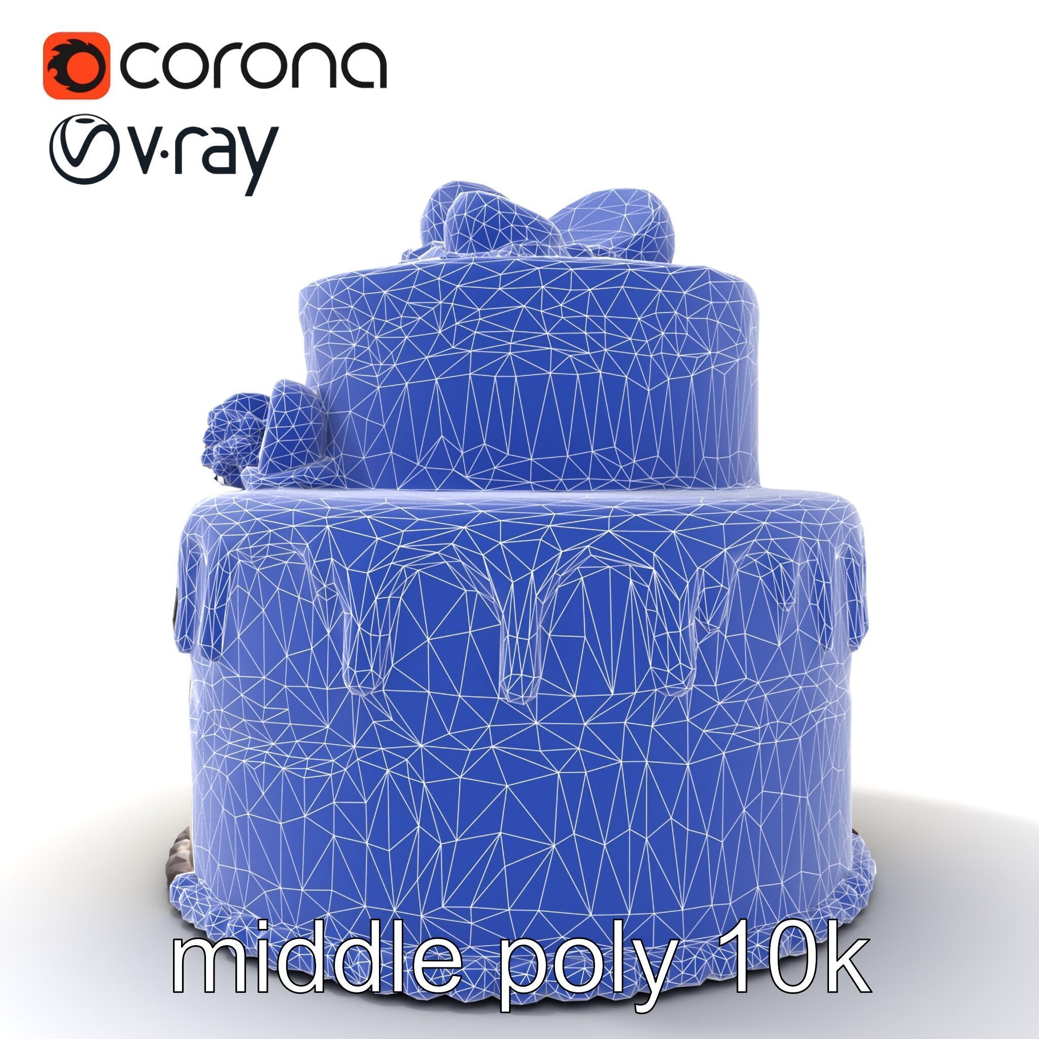 TwoTier Chocolate Cake with Glaze and Decorations model pack Low-poly 3D model_25