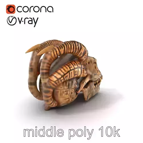 Ancient Demon Skull Runes Sculpture model pack