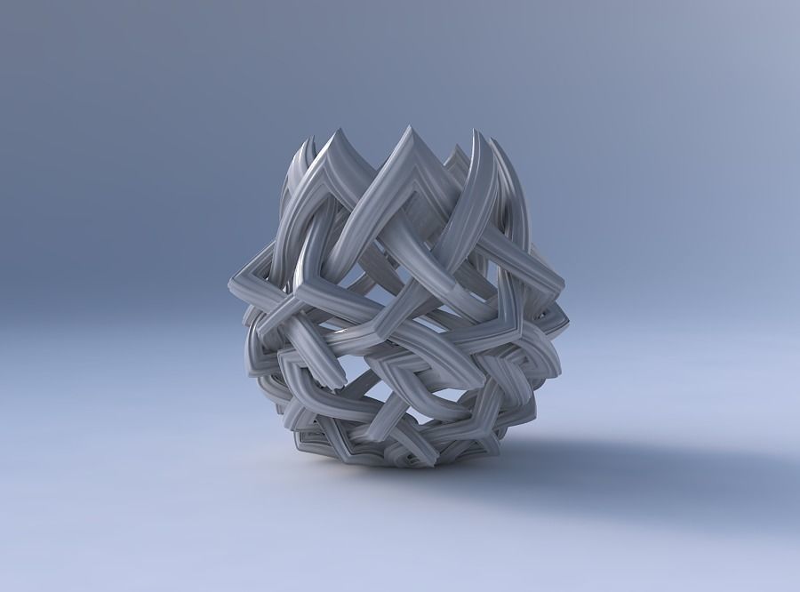 Bowl with interlacing lattice and extruded lines long neck 3D print model_4