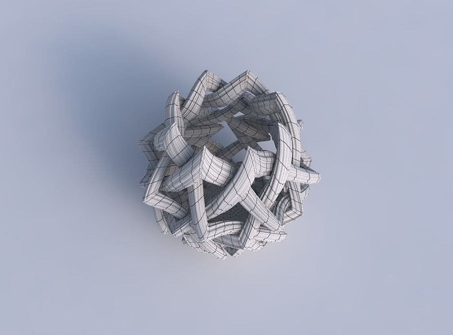 Bowl with interlacing lattice and extruded lines long neck 3D print model_6