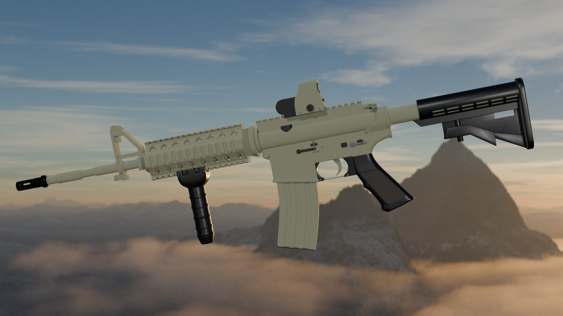 GUN M4A1 3D model_2
