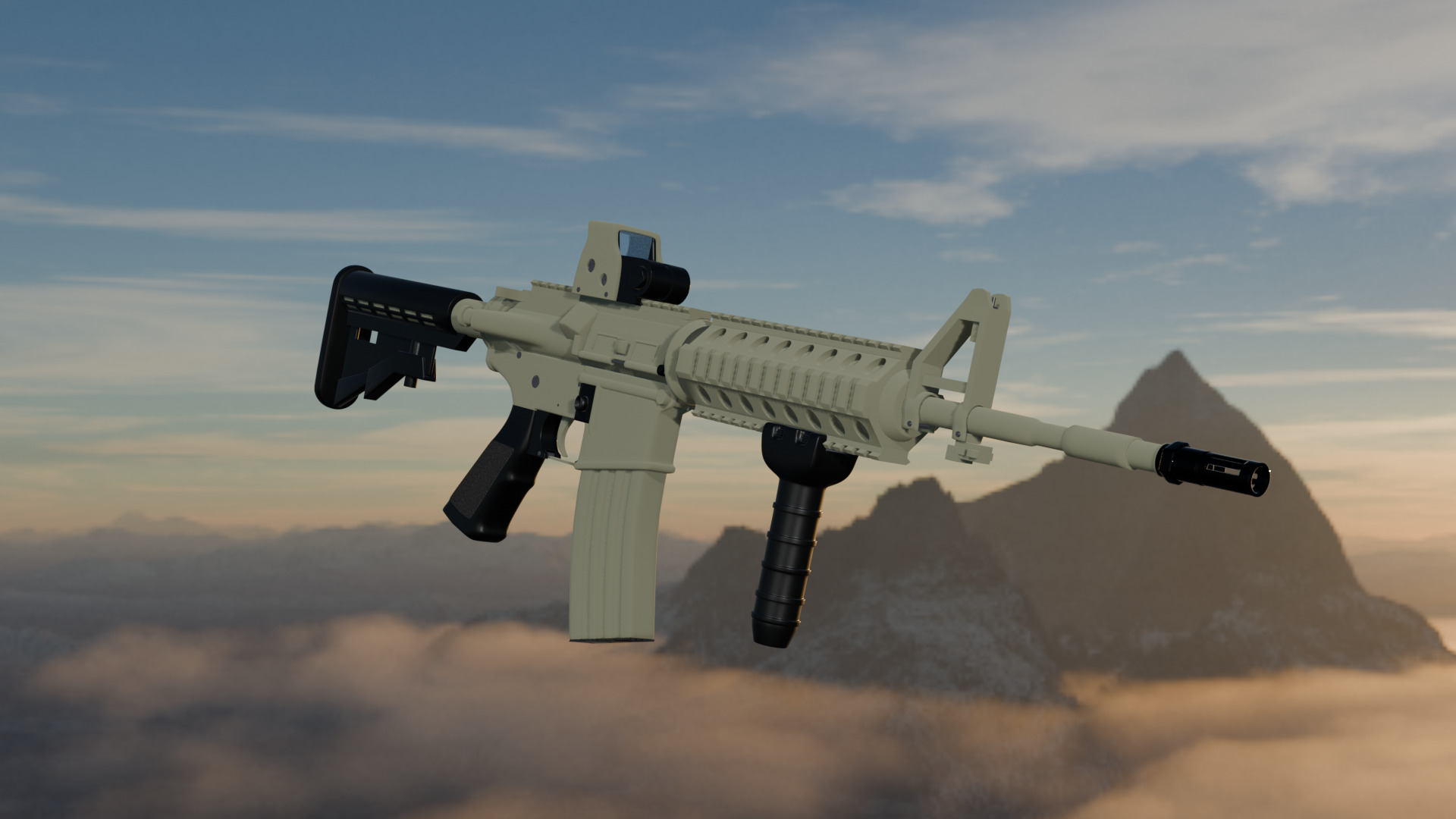 GUN M4A1 3D model_1