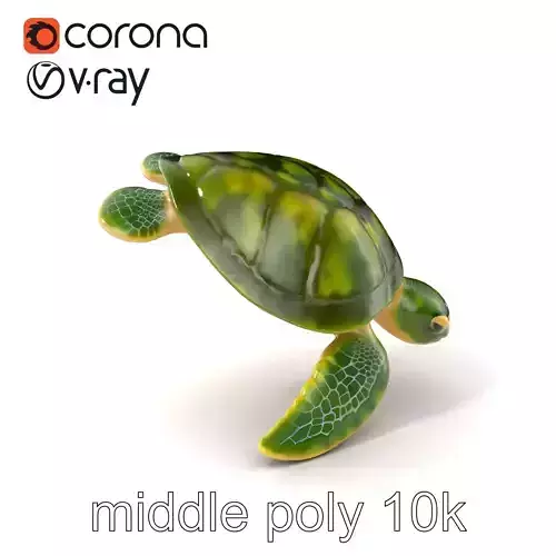 Green Sea Turtle Realistic Model Pack Low-poly 3D model