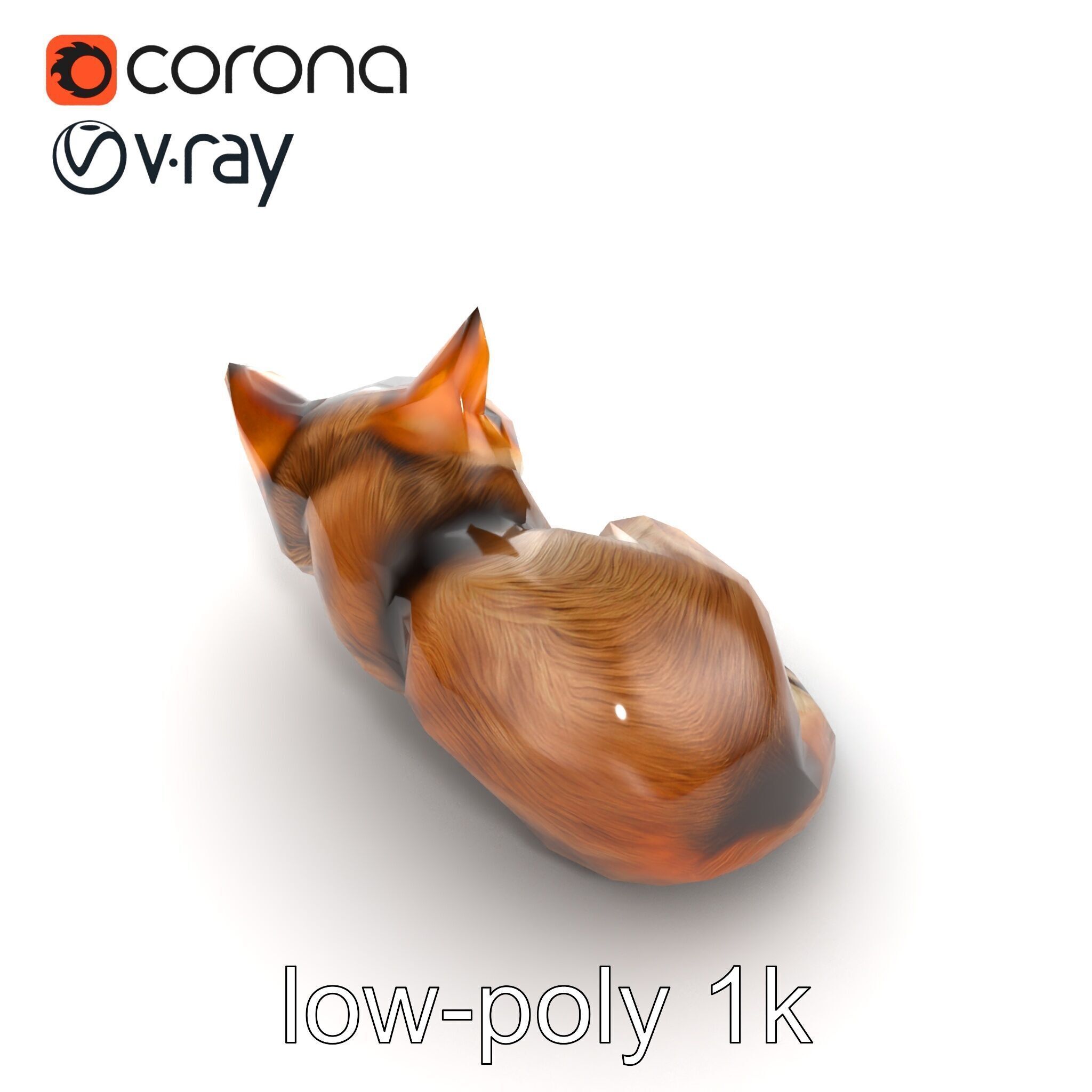 Sleeping Cat Sculpture model pack Low-poly 3D model_13