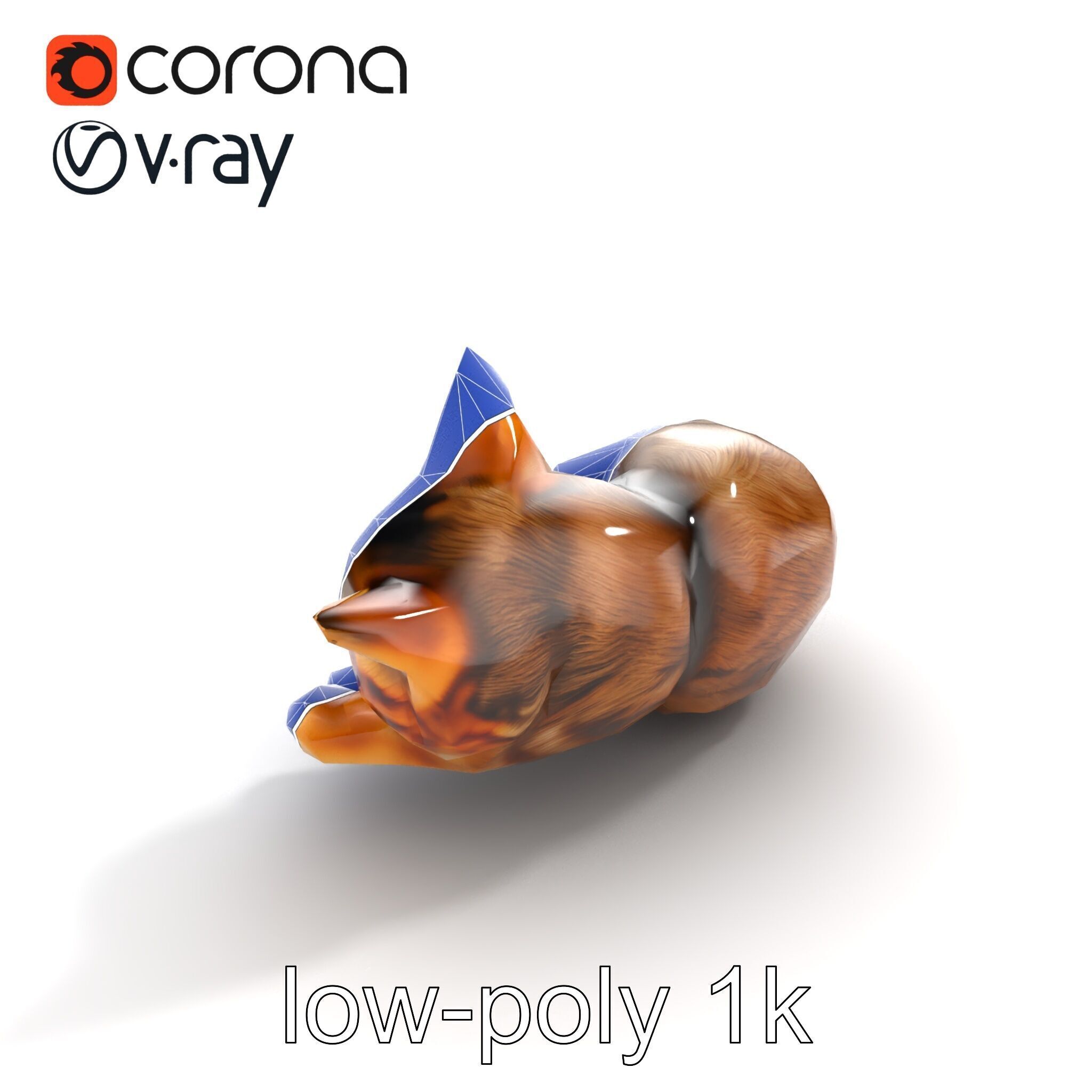 Sleeping Cat Sculpture model pack Low-poly 3D model_24