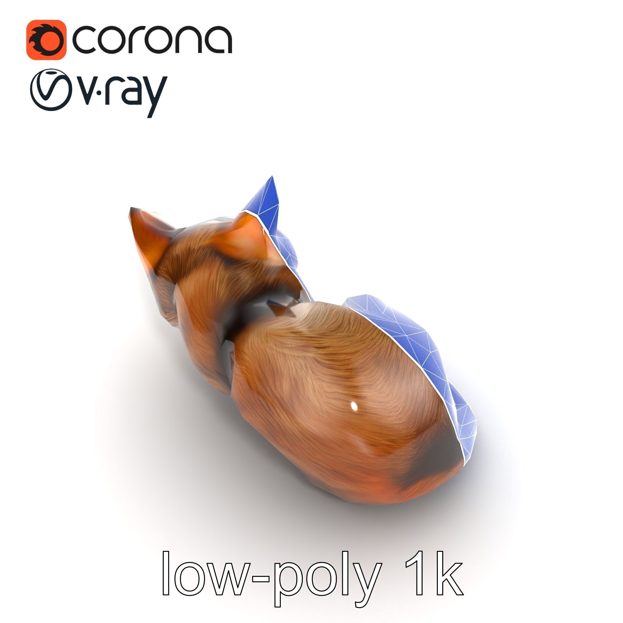 Sleeping Cat Sculpture model pack Low-poly 3D model_25