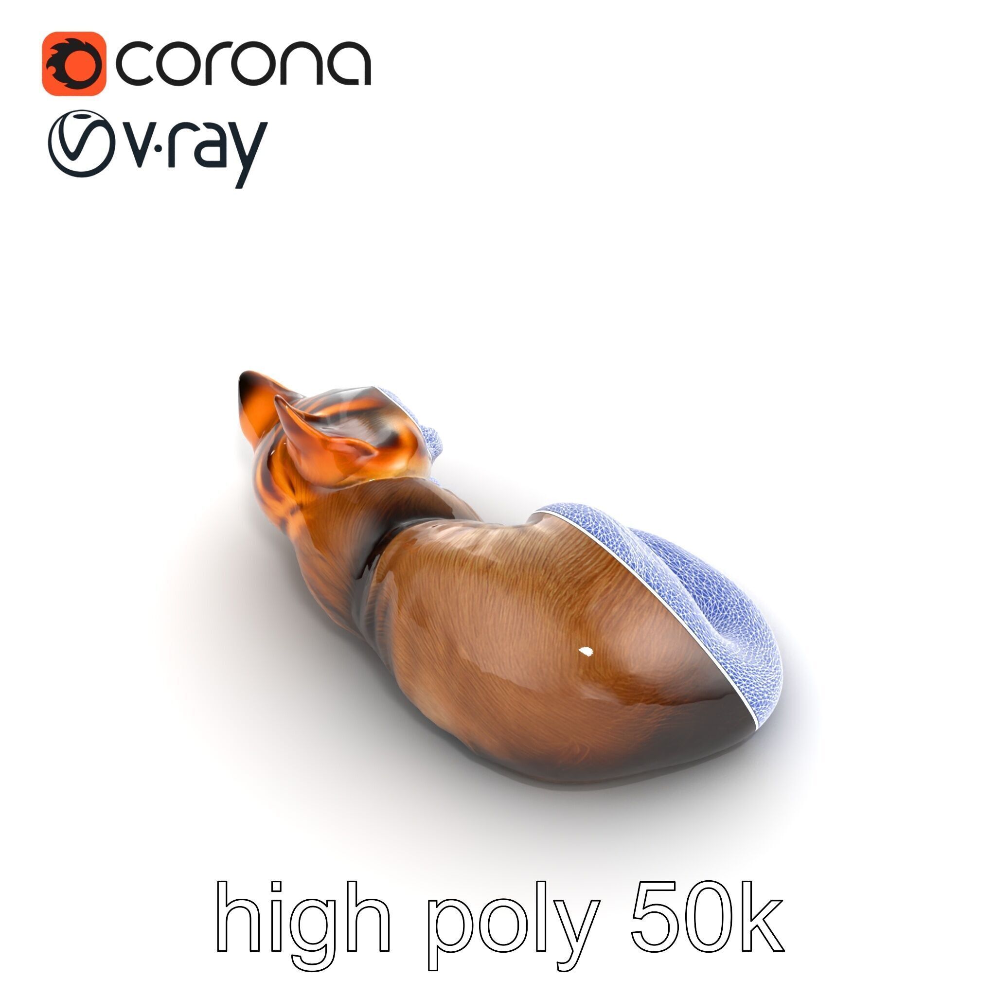 Sleeping Cat Sculpture model pack Low-poly 3D model_17