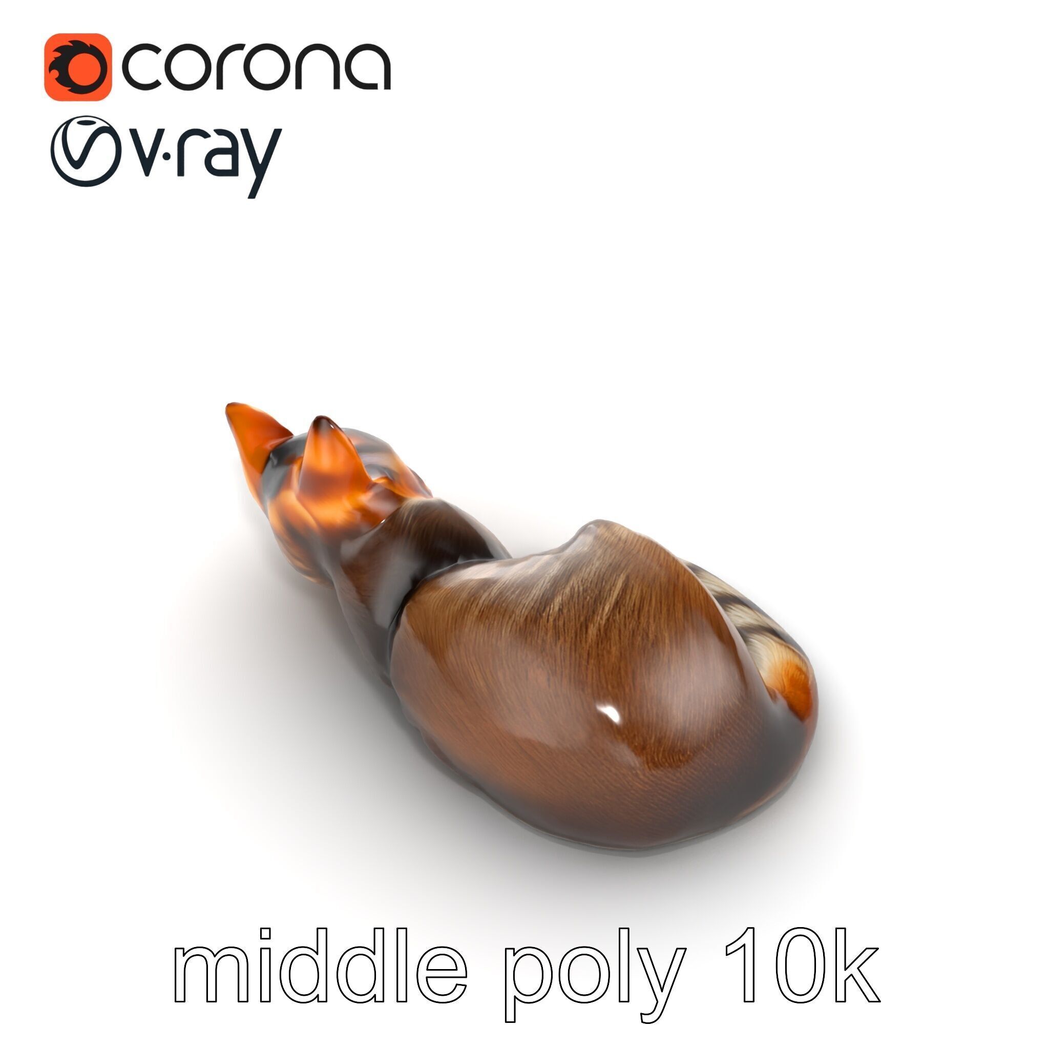 Sleeping Cat Sculpture model pack Low-poly 3D model_27