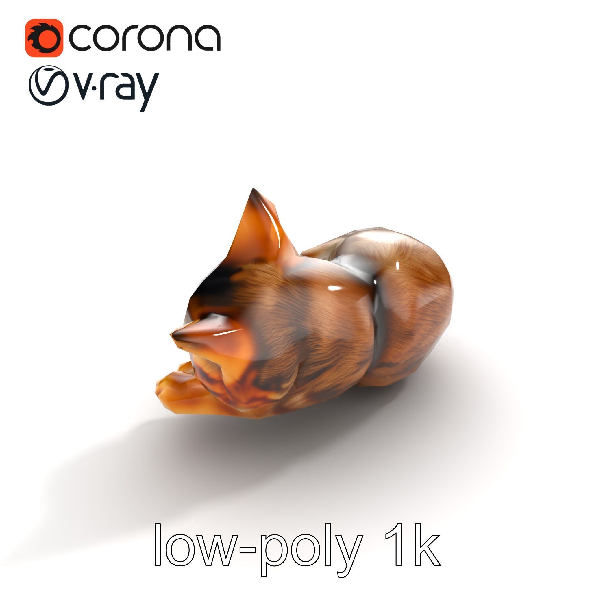 Sleeping Cat Sculpture model pack Low-poly 3D model_9