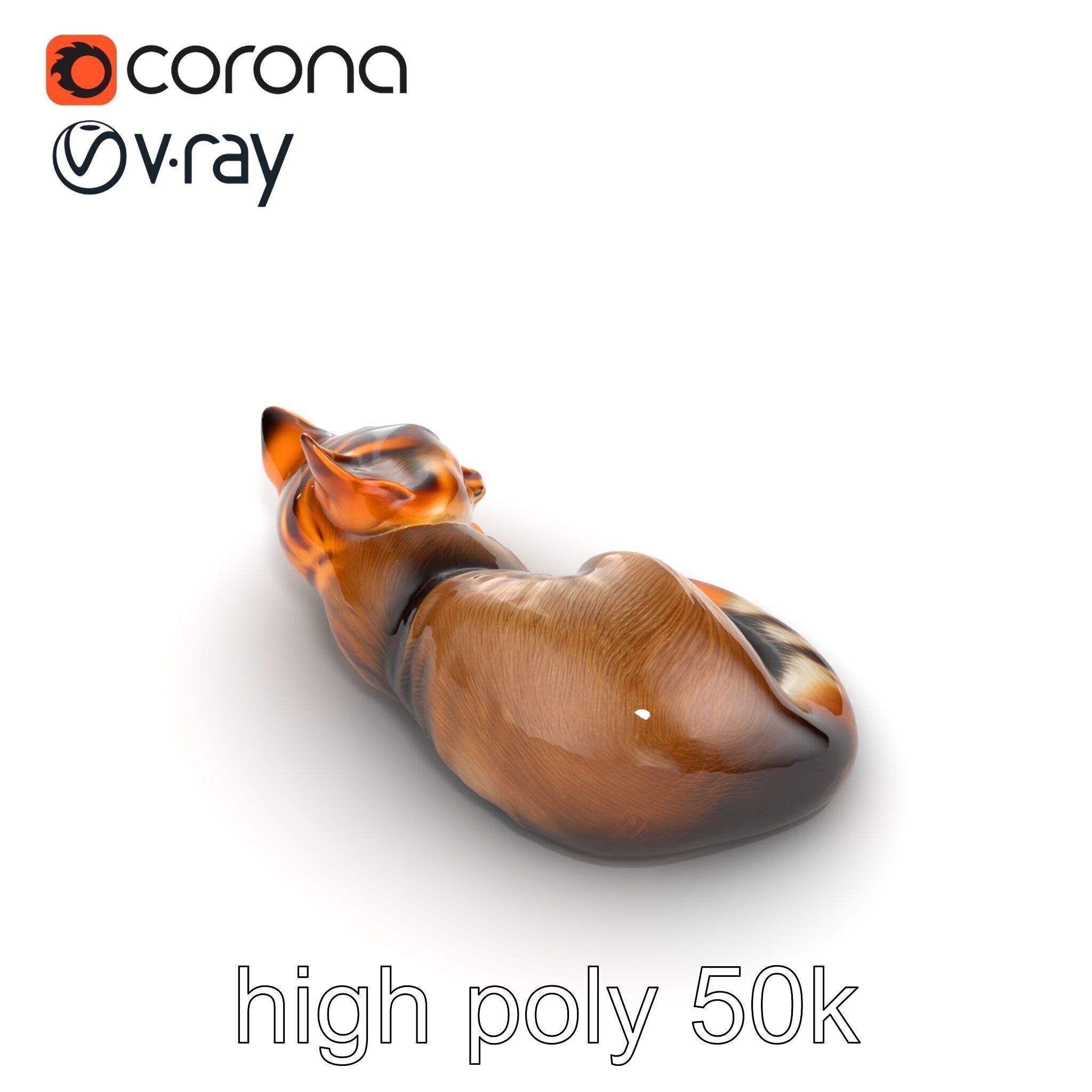 Sleeping Cat Sculpture model pack Low-poly 3D model_29