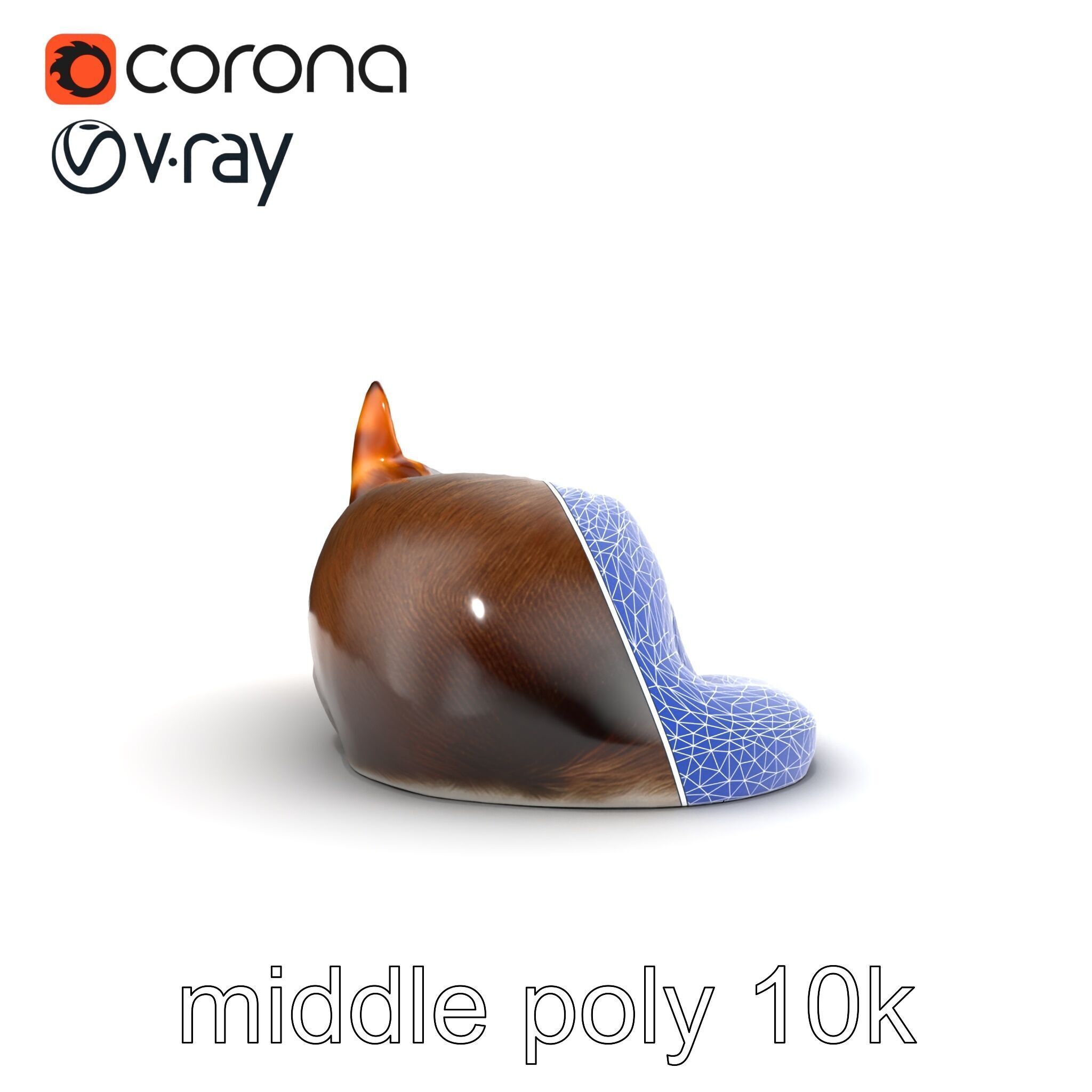 Sleeping Cat Sculpture model pack Low-poly 3D model_16