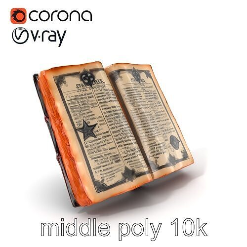 Ancient Grimoire Forgotten Mystical Book model pack Low-poly 3D model