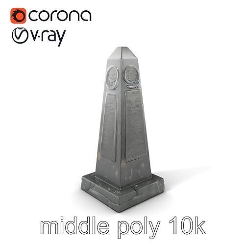 Ancient Stone Obelisk with Inscriptions Model Pack Low-poly 3D model