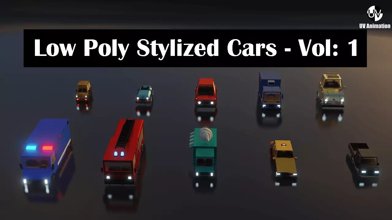 Low Poly Stylized Cars Pack - Vol 1 3D model