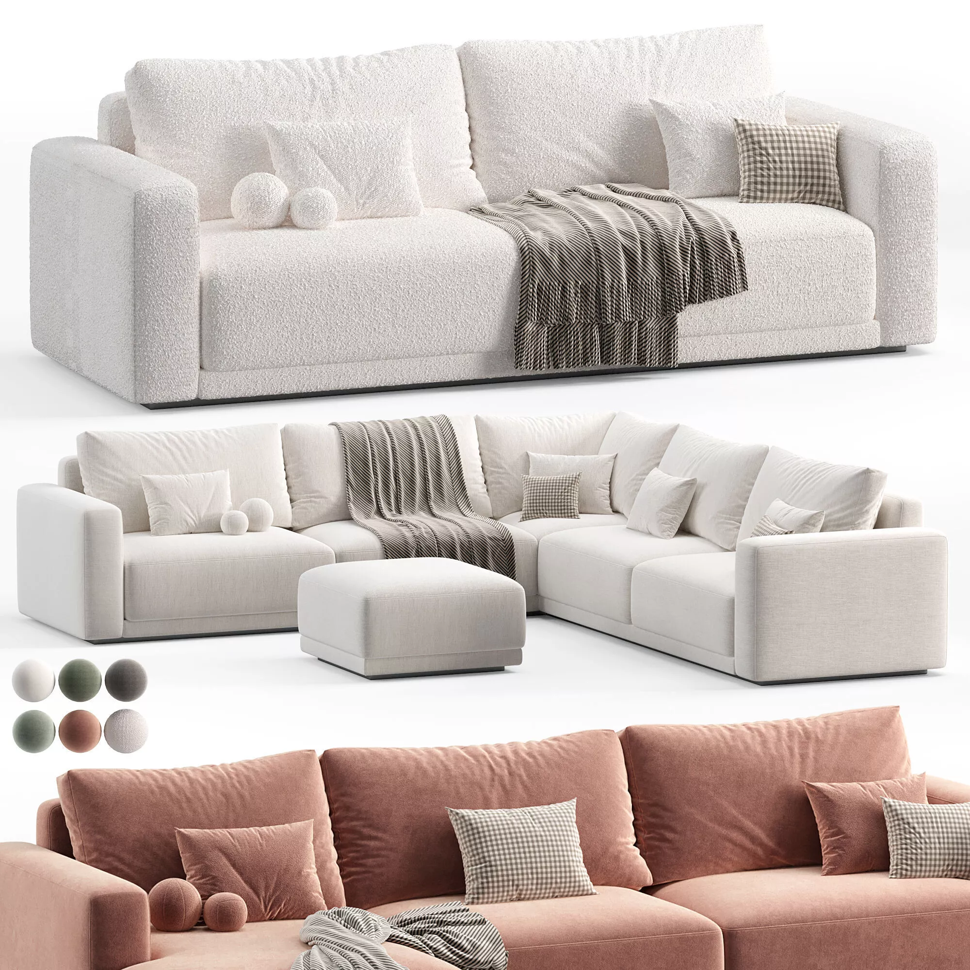 Bella Sofa Low-poly 3D model