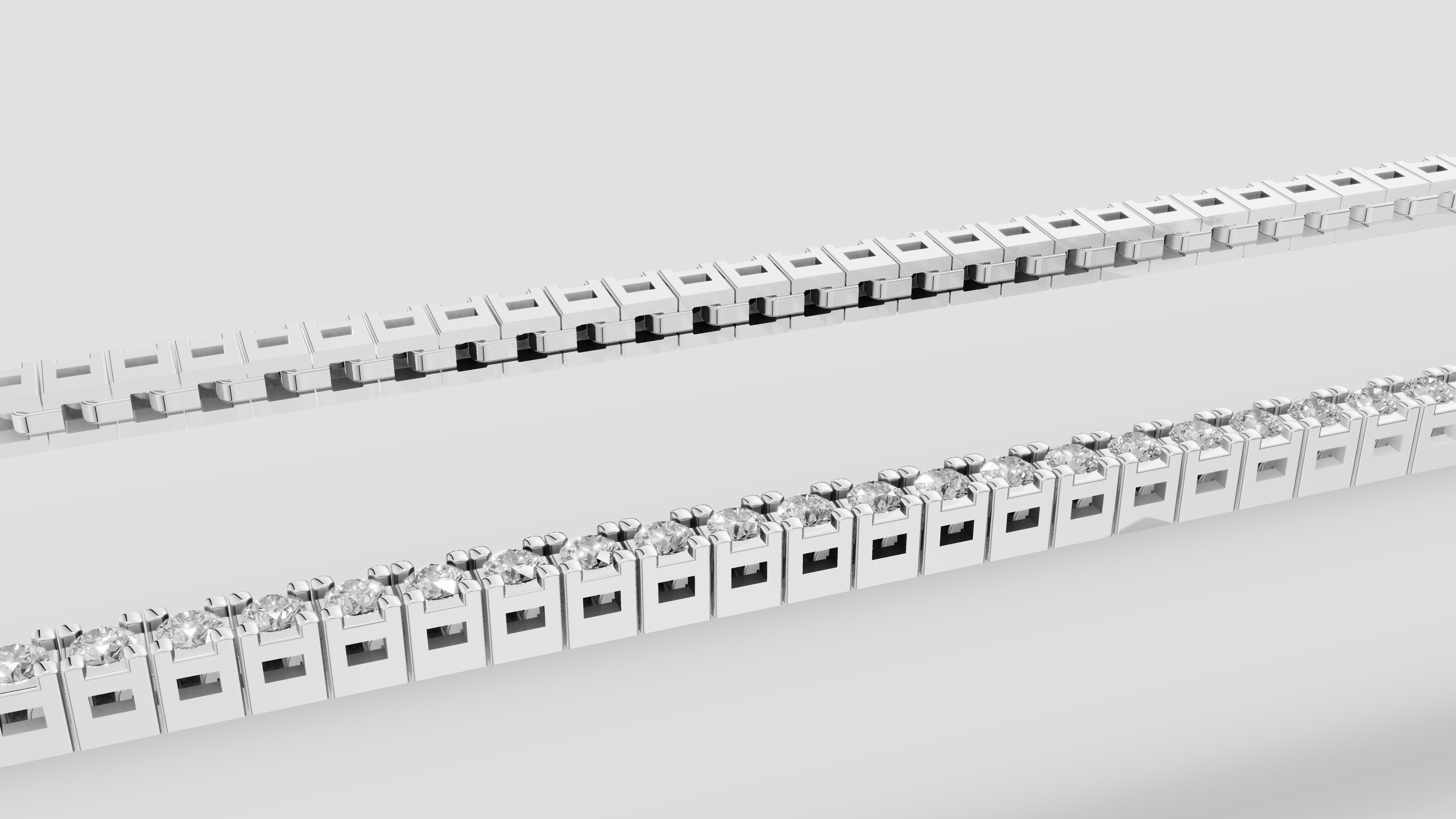 Diamond Tennis Bracelet 3d model printable 3D print model 3D print model_6