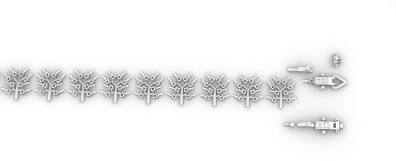 Diamond Tennis Bracelet 3d model printable 3D print model 3D print model_4