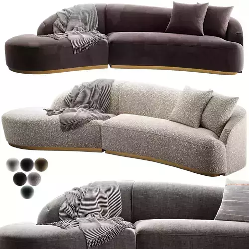 Reya Curved Sectional Sofa Lounge