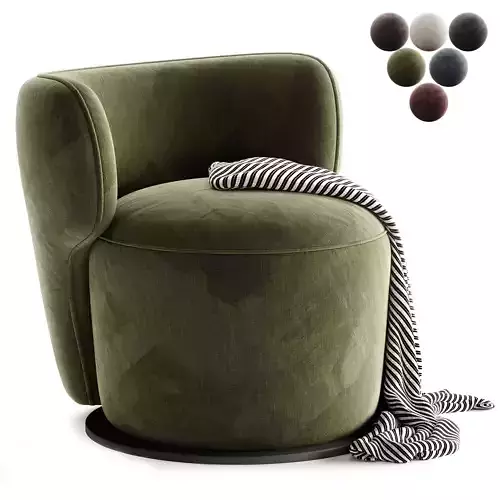 SM Living Couture Sierra Black Swivel Armchair 3D model