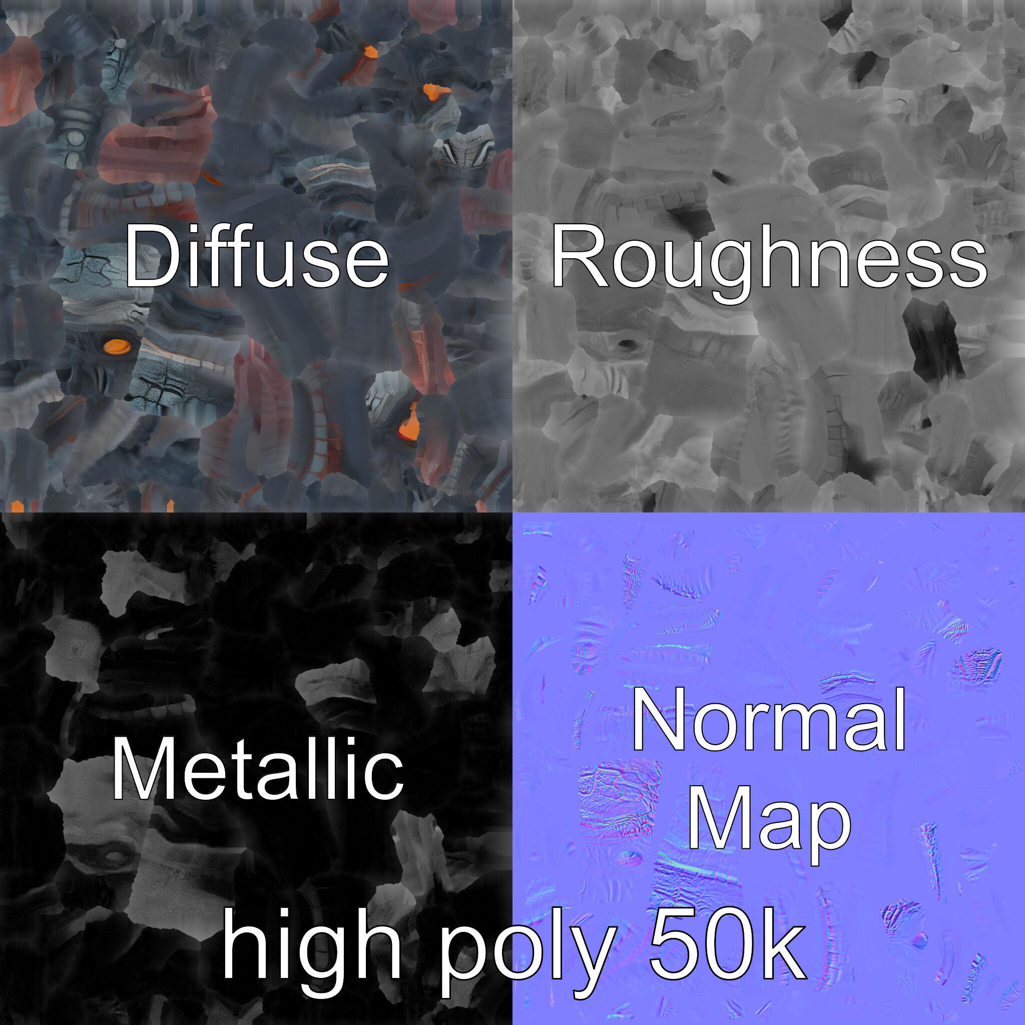 Eldritch Tentacled Entity with Glowing Eyes model pack Low-poly 3D model_3