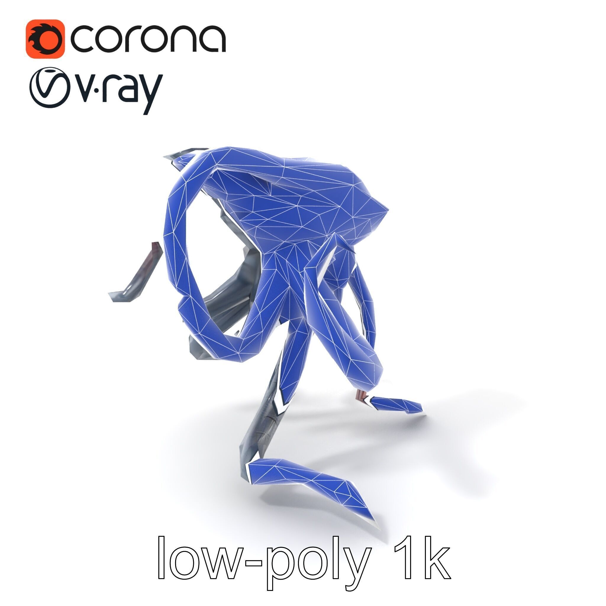 Eldritch Tentacled Entity with Glowing Eyes model pack Low-poly 3D model_7