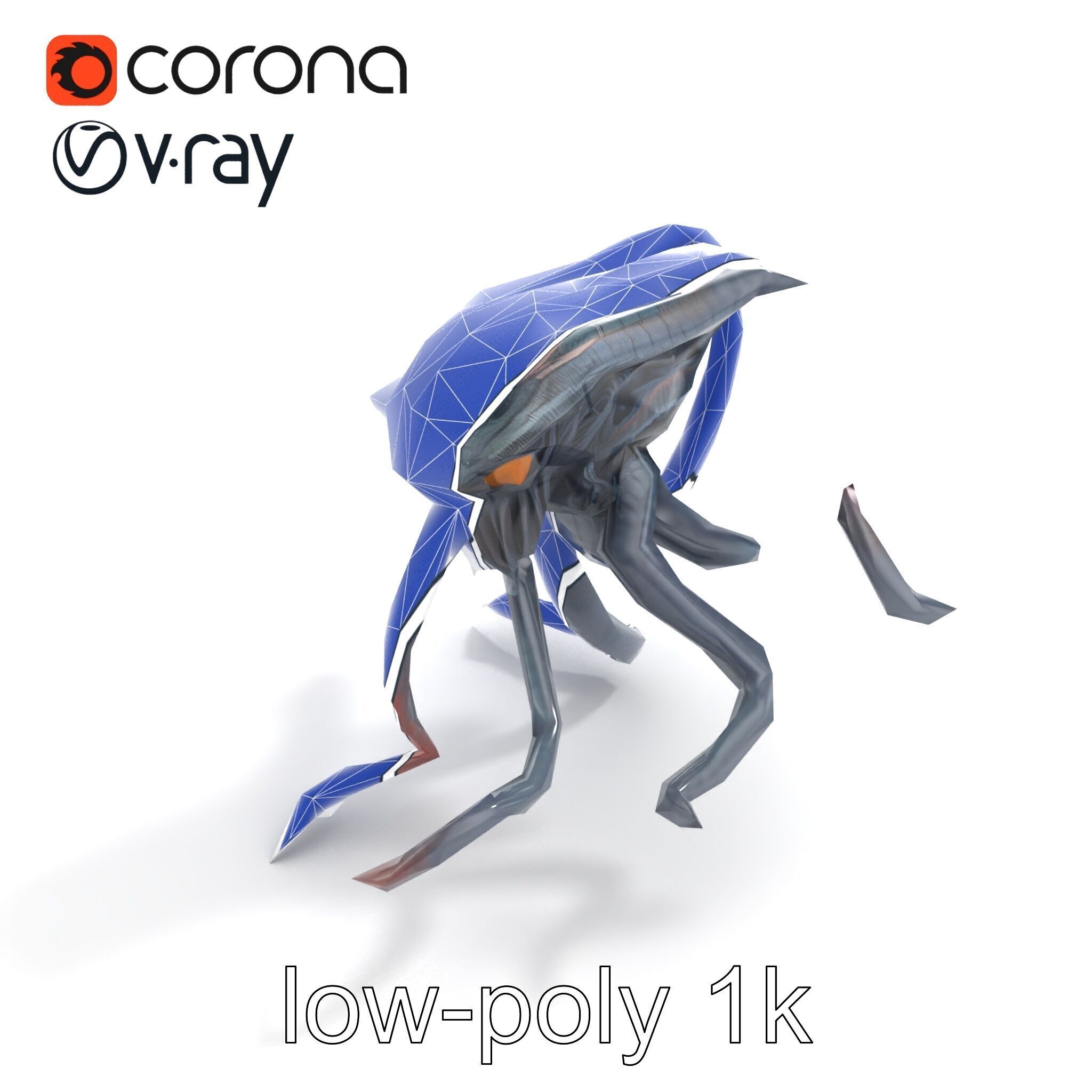 Eldritch Tentacled Entity with Glowing Eyes model pack Low-poly 3D model_19