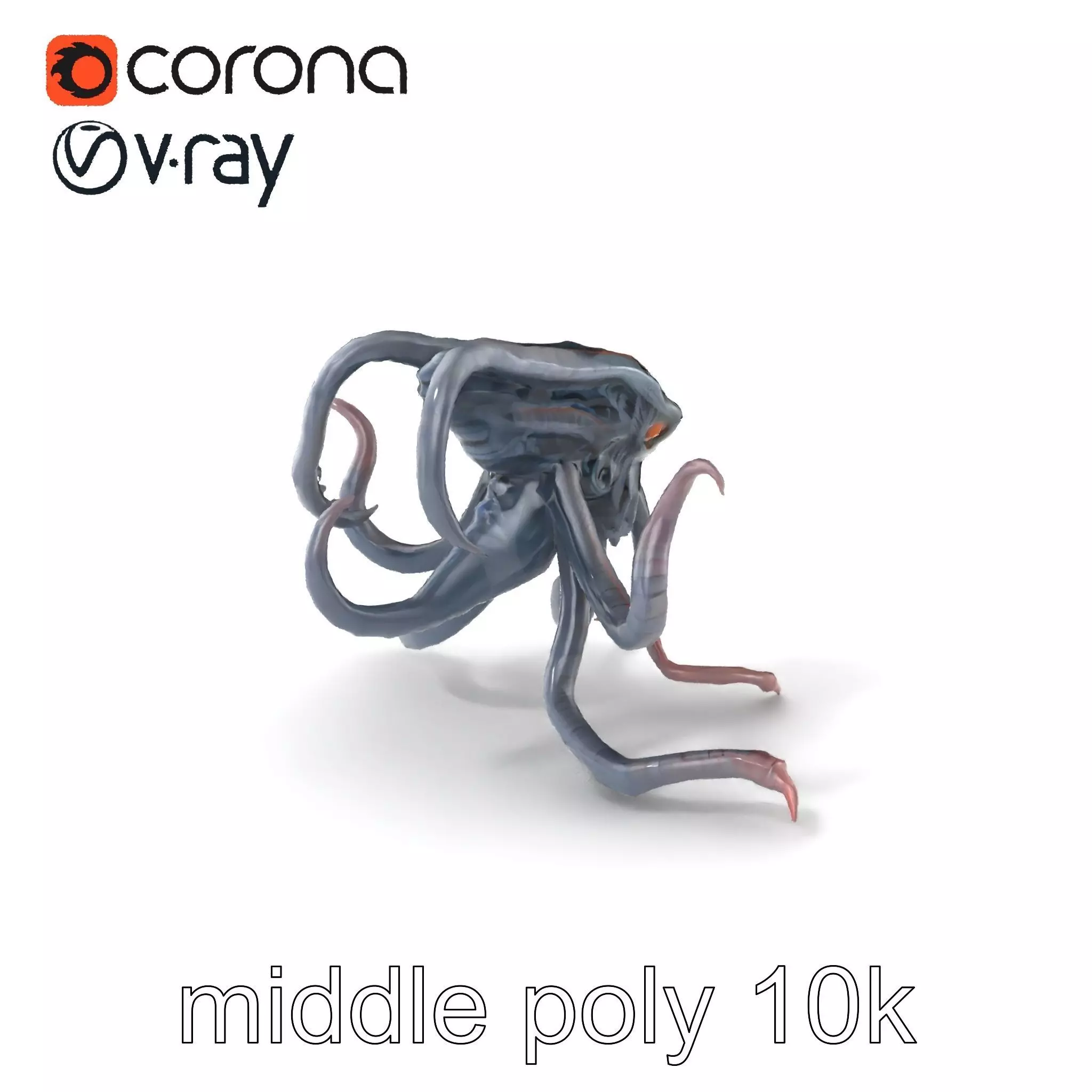 Eldritch Tentacled Entity with Glowing Eyes model pack Low-poly 3D model_0