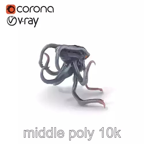 Eldritch Tentacled Entity with Glowing Eyes model pack Low-poly 3D model