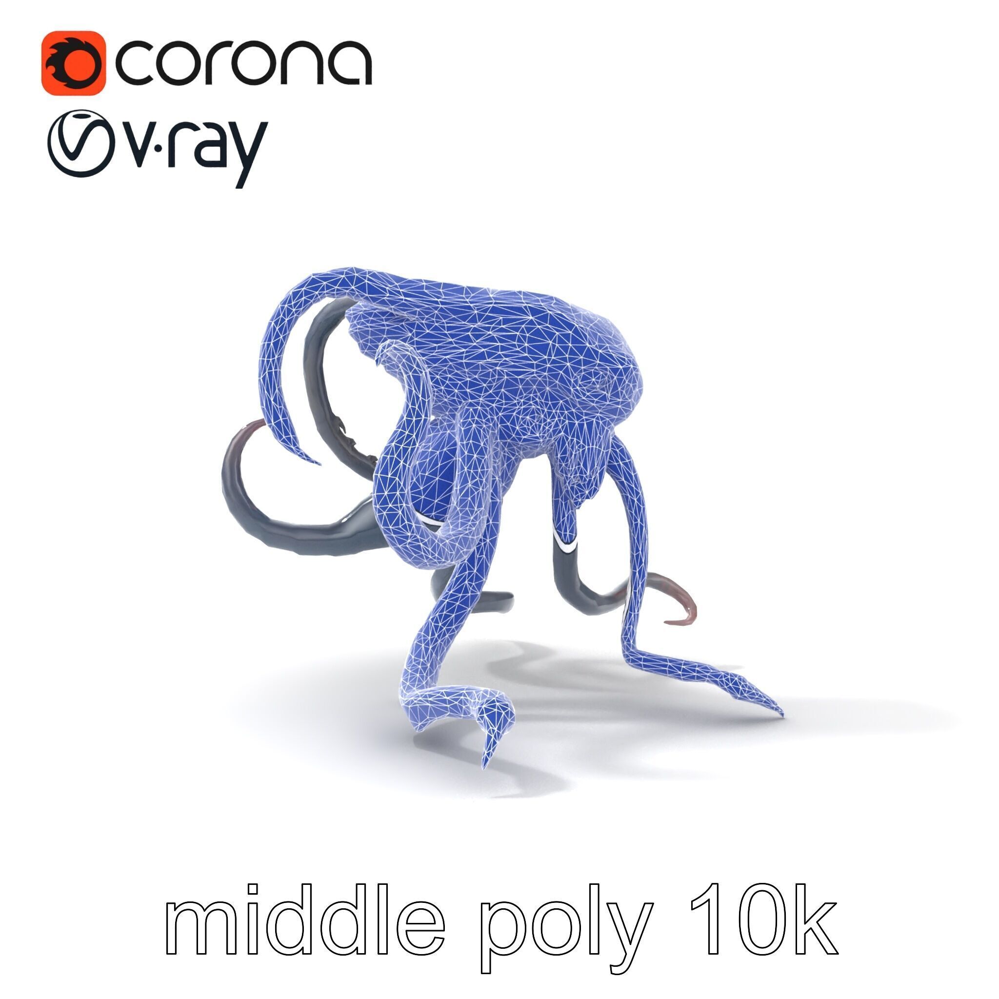 Eldritch Tentacled Entity with Glowing Eyes model pack Low-poly 3D model_18