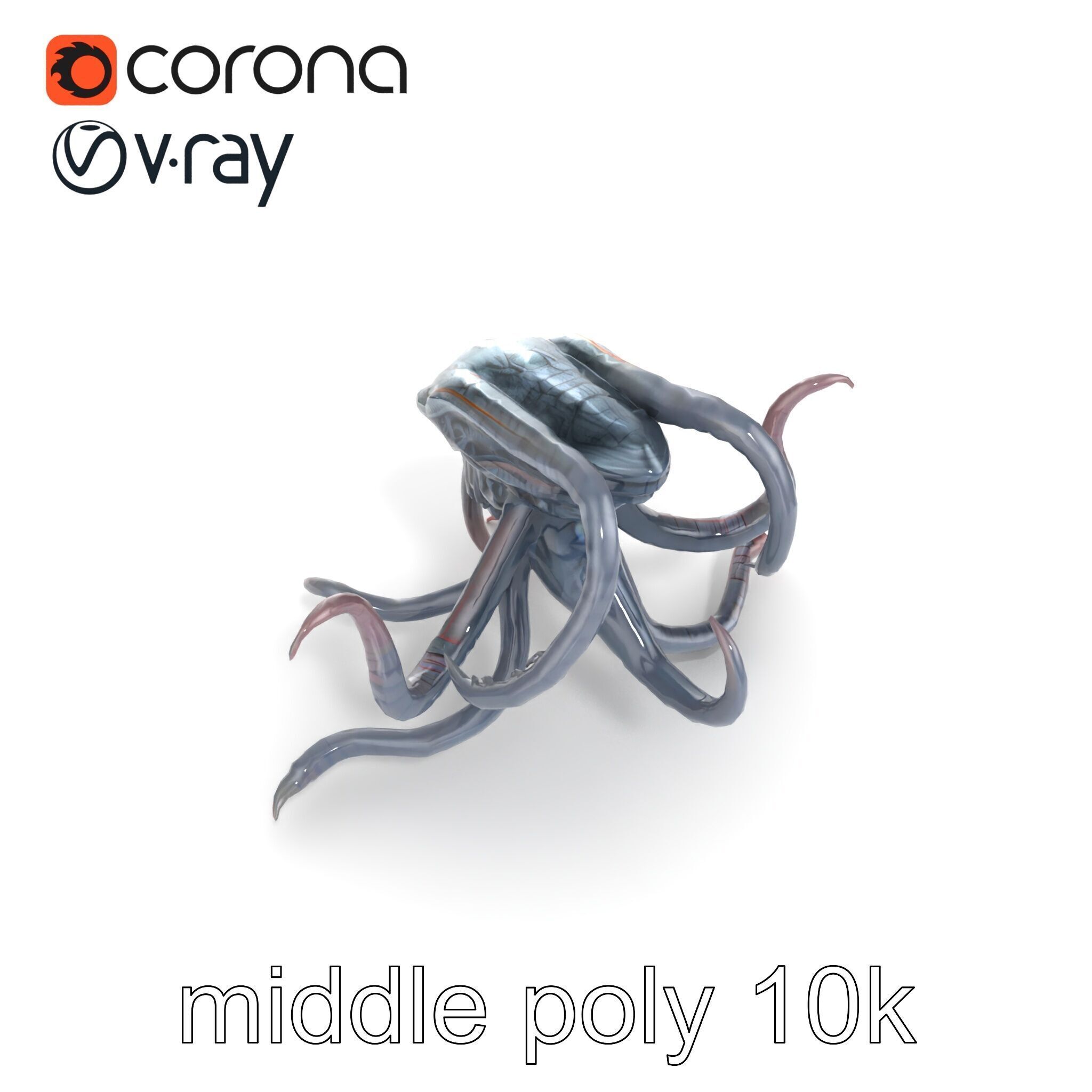 Eldritch Tentacled Entity with Glowing Eyes model pack Low-poly 3D model_13